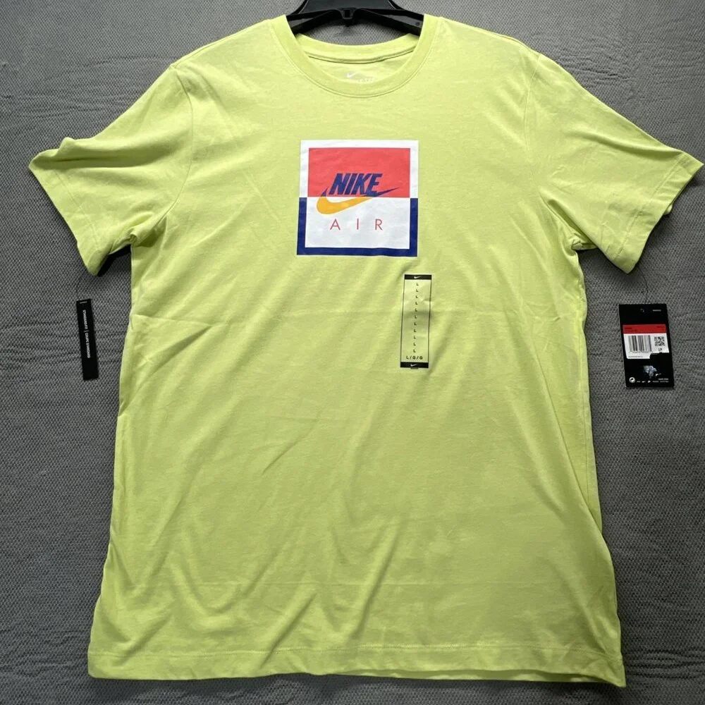 Nike Air Sportswear T-Shirt Divided Box Logo Tee Men's Large (CT7126-367) - Picture 2 of 11
